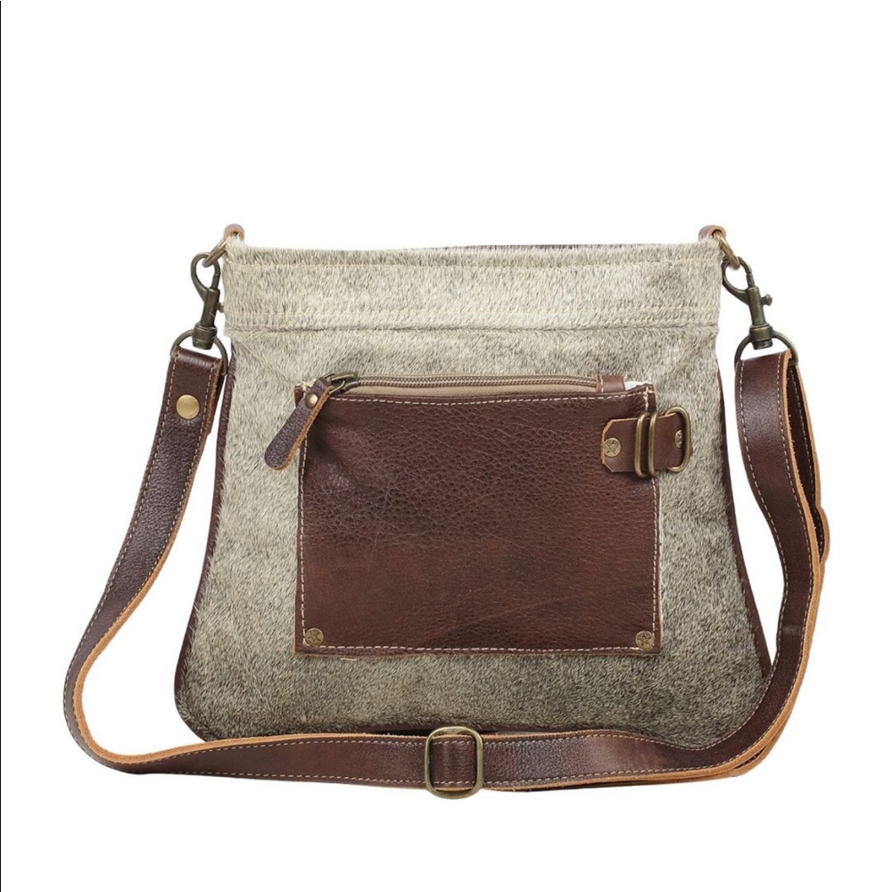 Unique Hairon brown leather shoulder bag.